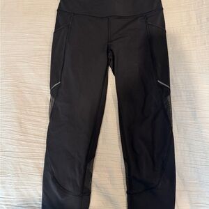 Lululemon crop leggings with mesh